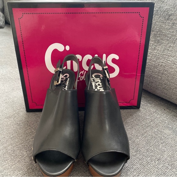 Circus Sam Edelman Women's Size 8 MBlack Wedge High Heels Platform Clara - Picture 3 of 4